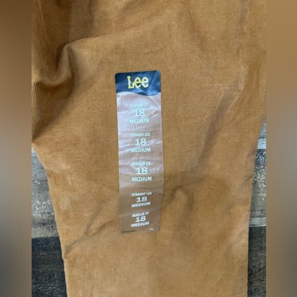 Lee Womens Straight Leg Corduroy Pants Size 18 Medium Hazelnut Color Regular Fit - Picture 4 of 6